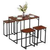 Woodyhome™ Table Dining Set 5pcs Vintage Modern