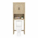 Woodyhome™ Storage Cabinet Rustic Bathroom Over The Toilet with Doors Space Saver Organizer