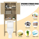 Woodyhome™ Storage Cabinet Rustic Bathroom Over The Toilet with Doors Space Saver Organizer