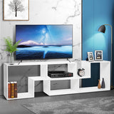 Woodyhome™ TV Stand Modern DIY  Shelves Entertainment Console Center Living room Furniture