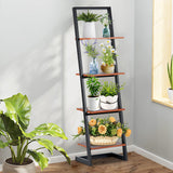 Woodyhome™ Shelf Storage Wood 4 Tier Ladder