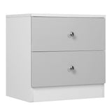 Woodyhome™ Nightstand Bedside Table High Gloss Dressers Chest of 2 Drawers Bedroom
