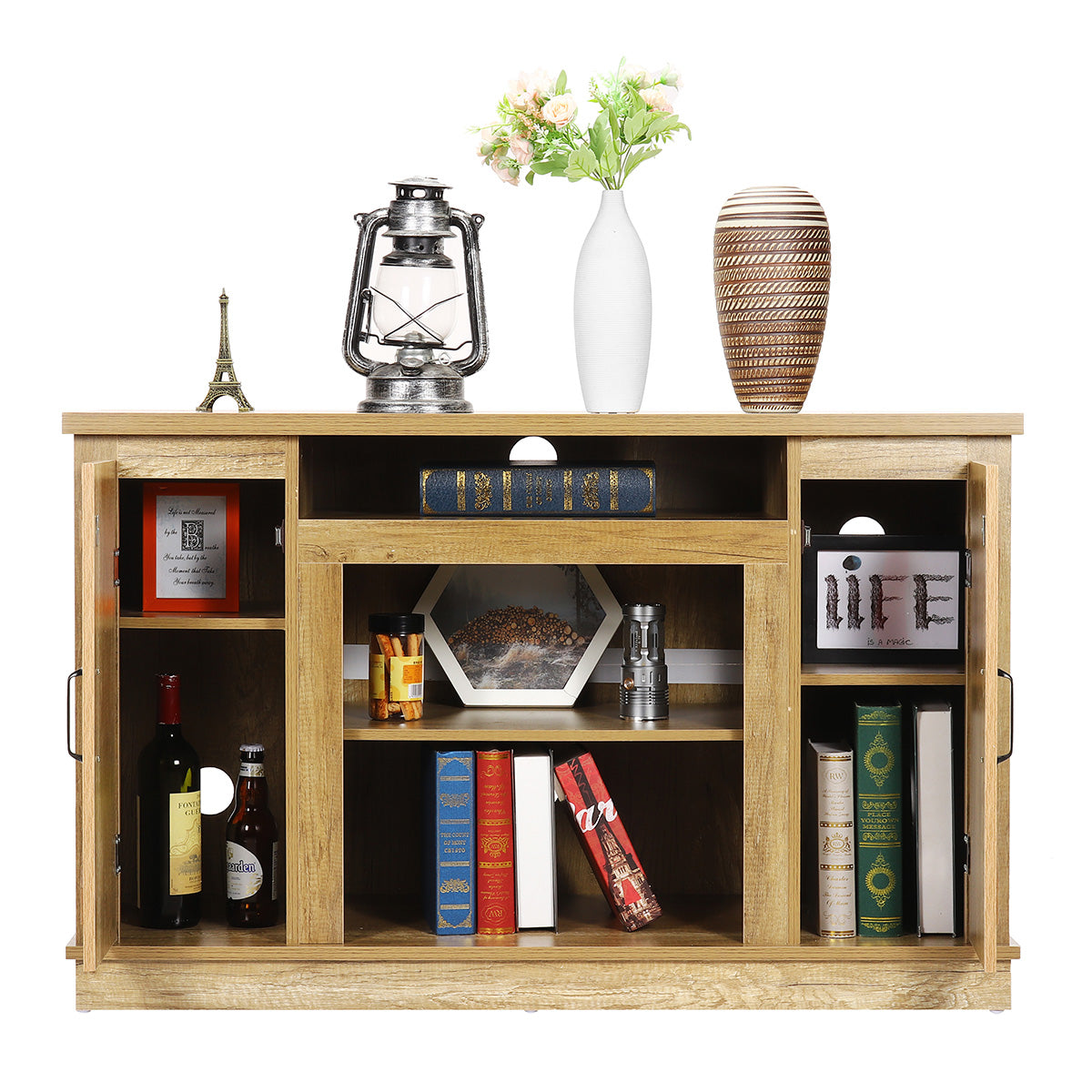 Woodyhome™ TV Stand  Cabinet MDF Wooden Unit Console with Large Storage Shelf Door